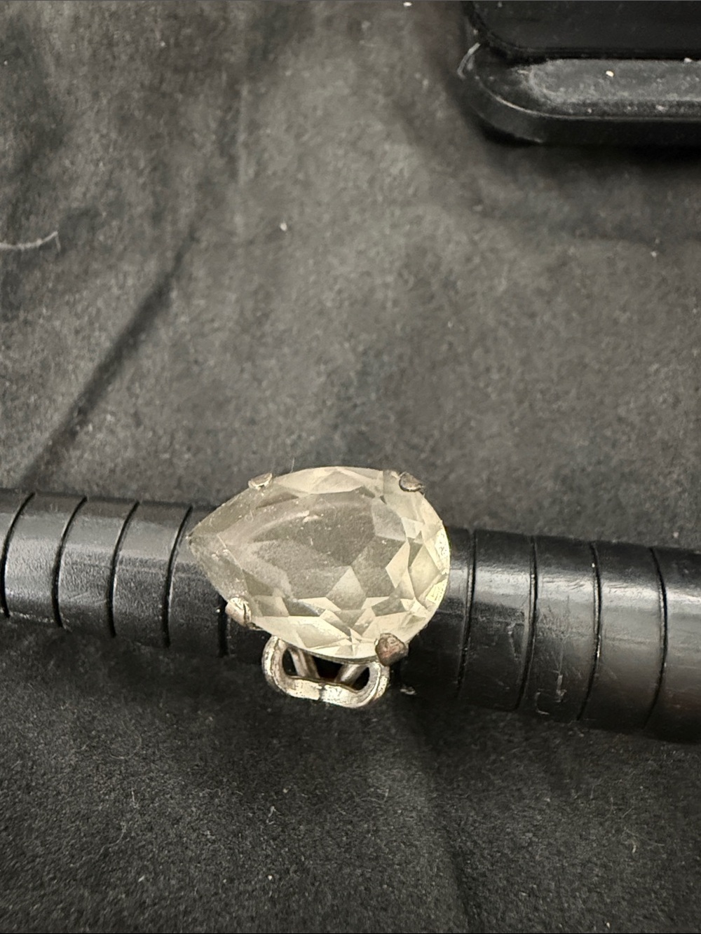 Clear Teardrop Crystal Statement Ring